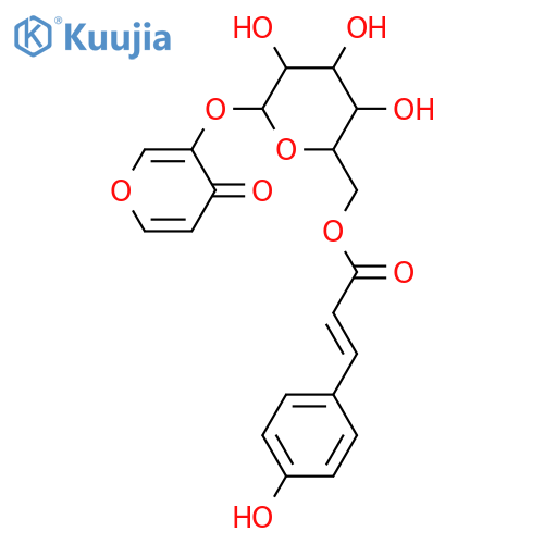 3-Hydroxy-4H-pyran-4-one; O-[4-Hydroxy-Z-cinnamoyl-(→6)-β-D-glucopyranoside] structure
