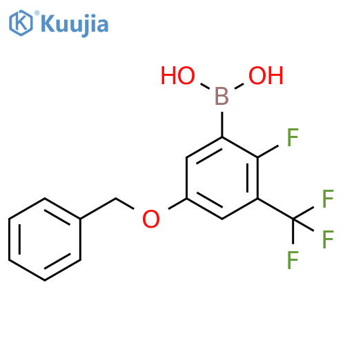 5-(Benzyloxy)-2-fluoro-3-(trifluoromethyl)phenylboronic acid structure