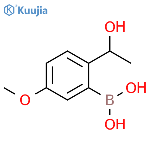2-(1-Hydroxyethyl)-5-methoxyphenylboronic acid structure