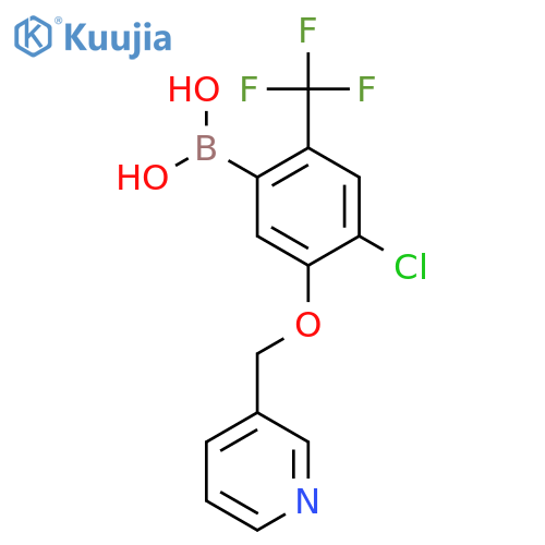 [4-Chloro-5-(pyridin-3-ylmethoxy)-2-(trifluoromethyl)phenyl]boronic acid structure