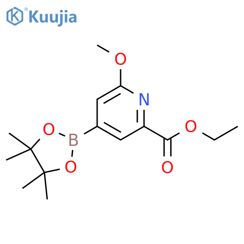 2-(Ethoxycarbonyl)-6-methoxypyridine-4-boronic acid pinacol ester structure