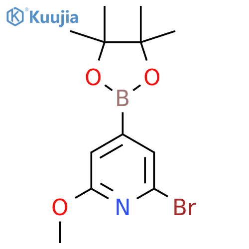 2-Bromo-6-methoxypyridine-4-boronic acid, pinacol ester structure