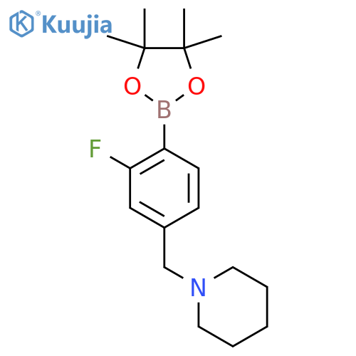2-Fluoro-4-(piperidinomethyl)phenylboronic acid pinacol ester structure