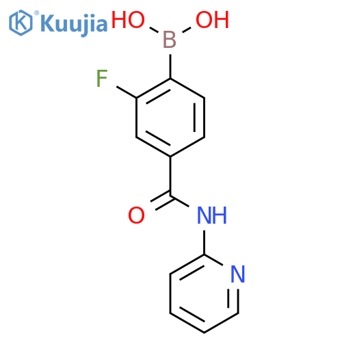 [2-Fluoro-4-(pyridin-2-ylcarbamoyl)phenyl]boronic acid structure