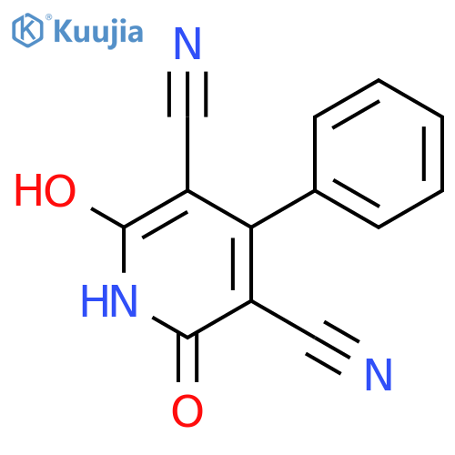 1,2-dihydro-6-hydroxy-2-oxo-4-phenyl-3,5-Pyridinedicarbonitrile structure