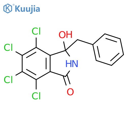 1H-Isoindol-1-one,4,5,6,7-tetrachloro-2,3-dihydro-3-hydroxy-3-(phenylmethyl)- structure