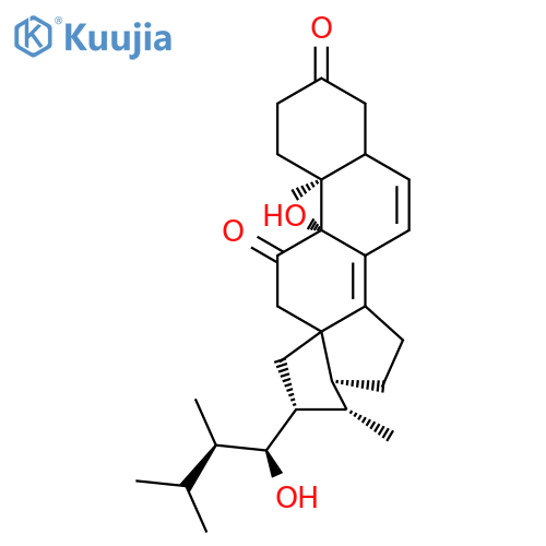 (9beta,13xi,22R,23S)-9,23-dihydroxy-18,22-cycloergosta-6,8(14)-diene-3,11-dione structure
