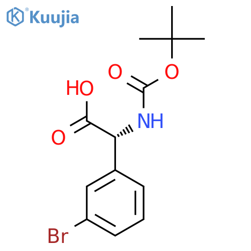 (2R)-2-(3-bromophenyl)-2-{(tert-butoxy)carbonylamino}acetic acid structure