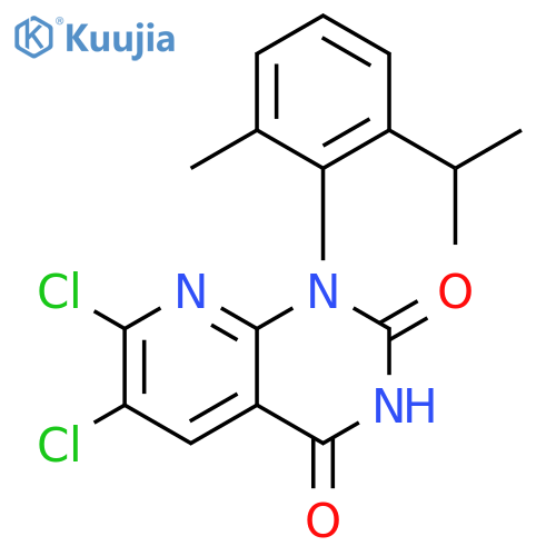 6,7-dichloro-1-(2-isopropyl-6-methylphenyl)pyrido[2,3-d]pyrimidine-2,4(1H,3H)-dione structure