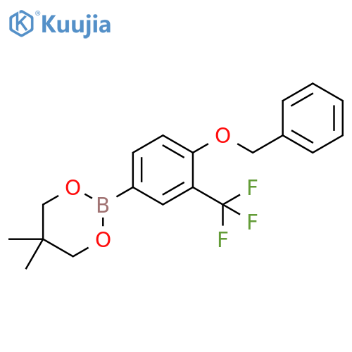 1,3,2-Dioxaborinane, 5,5-dimethyl-2-[4-(phenylmethoxy)-3-(trifluoromethyl)phenyl]- structure