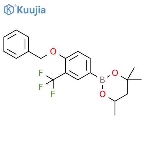 1,3,2-Dioxaborinane, 4,4,6-trimethyl-2-[4-(phenylmethoxy)-3-(trifluoromethyl)phenyl]- structure