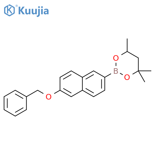 1,3,2-Dioxaborinane, 4,4,6-trimethyl-2-[6-(phenylmethoxy)-2-naphthalenyl]- structure