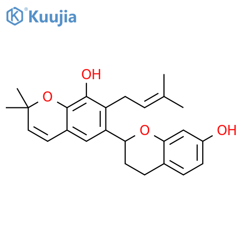 [2,6'-Bi-2H-1-benzopyran]-7,8'-diol, 3,4-dihydro-2',2'-dimethyl-7'-(3-methyl-2-buten-1-yl)- structure