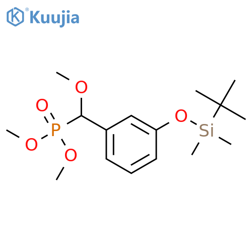 dimethyl ((3-((tert-butyldimethylsilyl)oxy)phenyl)(methoxy)methyl)phosphonate structure