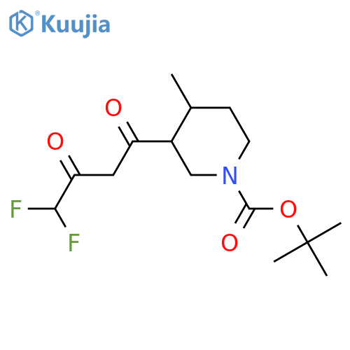 tert-butyl 3-(4,4-difluoro-3-oxobutanoyl)-4-methylpiperidine-1-carboxylate structure
