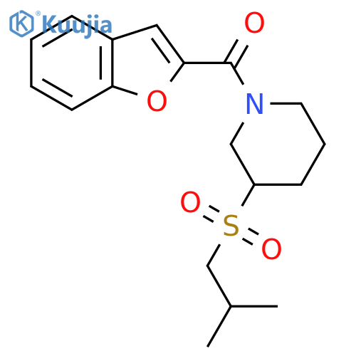 1-(1-benzofuran-2-carbonyl)-3-(2-methylpropanesulfonyl)piperidine structure