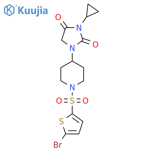 1-{1-(5-bromothiophen-2-yl)sulfonylpiperidin-4-yl}-3-cyclopropylimidazolidine-2,4-dione structure