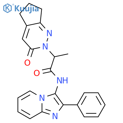 2-{3-oxo-2H,3H,5H,6H,7H-cyclopentacpyridazin-2-yl}-N-{2-phenylimidazo1,2-apyridin-3-yl}propanamide structure