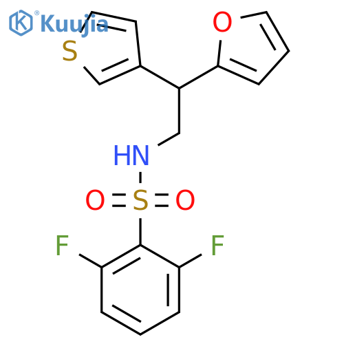 2,6-difluoro-N-[2-(furan-2-yl)-2-(thiophen-3-yl)ethyl]benzene-1-sulfonamide structure