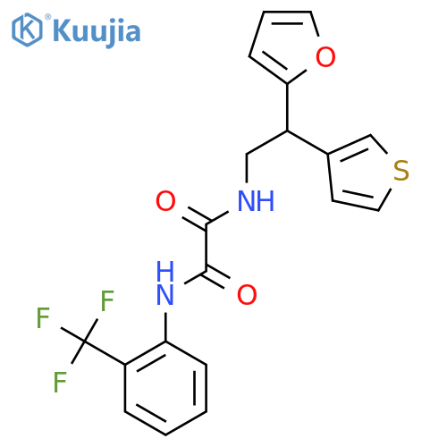 N-[2-(furan-2-yl)-2-(thiophen-3-yl)ethyl]-N'-[2-(trifluoromethyl)phenyl]ethanediamide structure