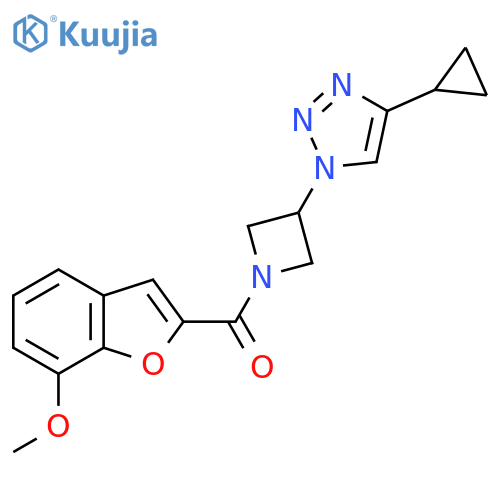 4-cyclopropyl-1-1-(7-methoxy-1-benzofuran-2-carbonyl)azetidin-3-yl-1H-1,2,3-triazole structure