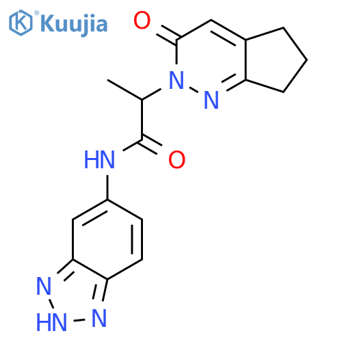 N-(1H-1,2,3-benzotriazol-5-yl)-2-{3-oxo-2H,3H,5H,6H,7H-cyclopentacpyridazin-2-yl}propanamide structure
