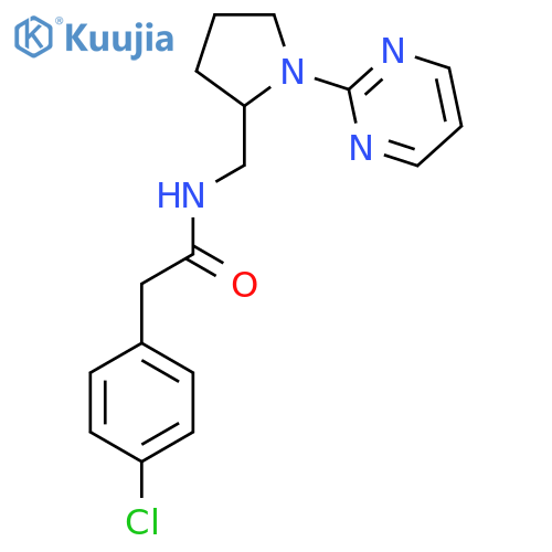 2-(4-chlorophenyl)-N-{[1-(pyrimidin-2-yl)pyrrolidin-2-yl]methyl}acetamide structure