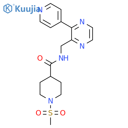 1-methanesulfonyl-N-{[3-(pyridin-4-yl)pyrazin-2-yl]methyl}piperidine-4-carboxamide structure