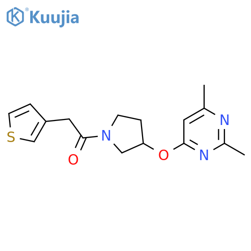 1-{3-(2,6-dimethylpyrimidin-4-yl)oxypyrrolidin-1-yl}-2-(thiophen-3-yl)ethan-1-one structure
