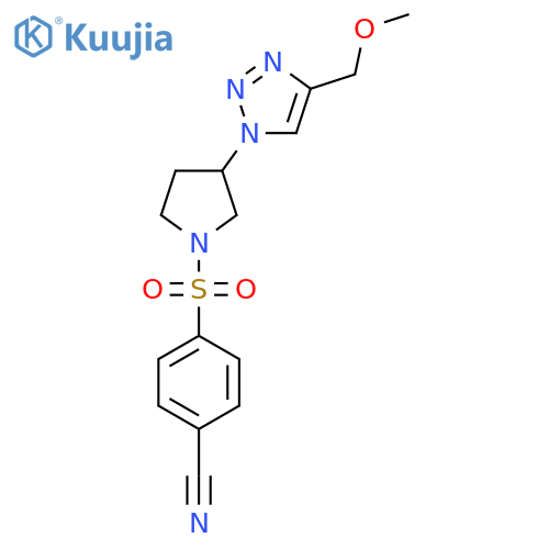 4-({3-[4-(methoxymethyl)-1H-1,2,3-triazol-1-yl]pyrrolidin-1-yl}sulfonyl)benzonitrile structure