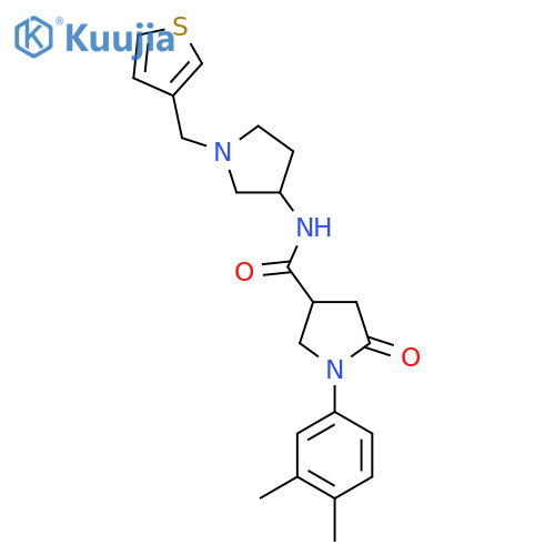 1-(3,4-dimethylphenyl)-5-oxo-N-{1-[(thiophen-3-yl)methyl]pyrrolidin-3-yl}pyrrolidine-3-carboxamide structure