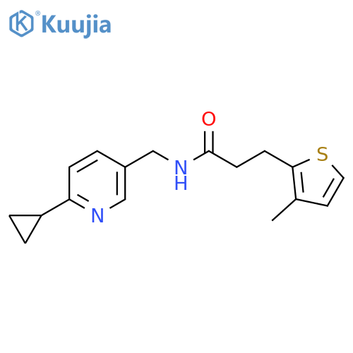 N-[(6-cyclopropylpyridin-3-yl)methyl]-3-(3-methylthiophen-2-yl)propanamide structure