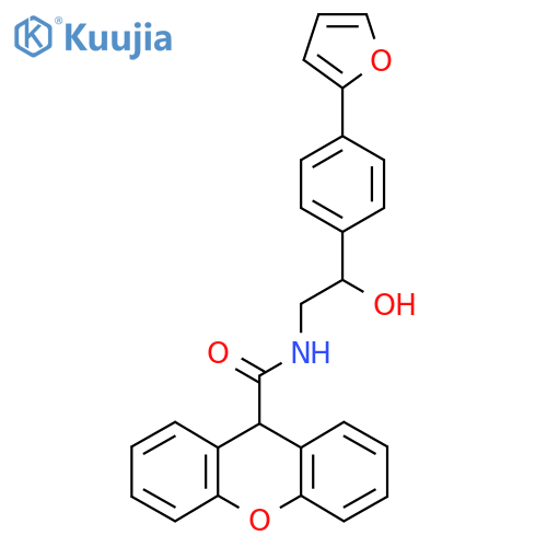 N-{2-4-(furan-2-yl)phenyl-2-hydroxyethyl}-9H-xanthene-9-carboxamide structure