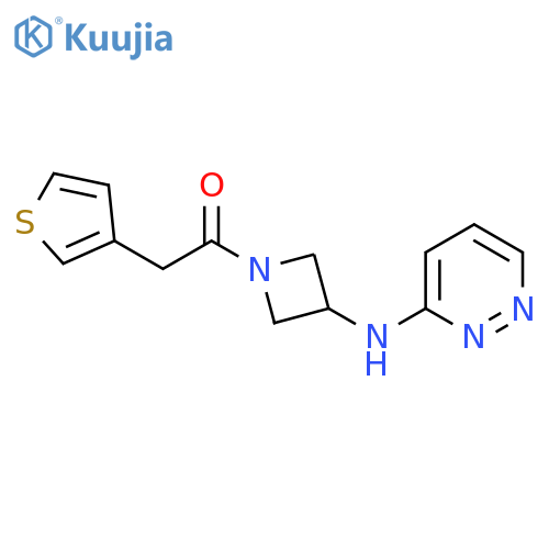 1-{3-(pyridazin-3-yl)aminoazetidin-1-yl}-2-(thiophen-3-yl)ethan-1-one structure