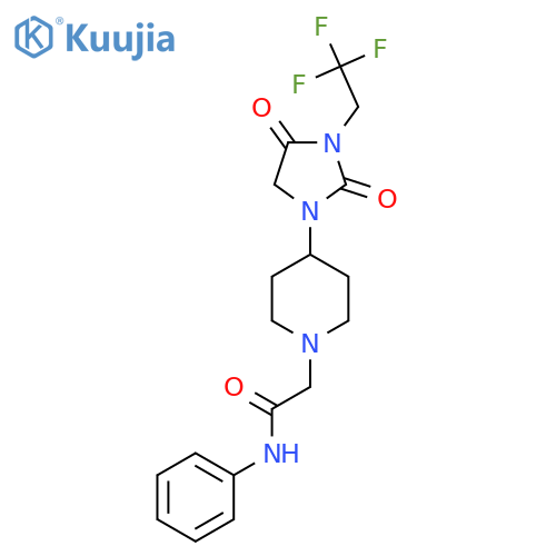 2-{4-2,4-dioxo-3-(2,2,2-trifluoroethyl)imidazolidin-1-ylpiperidin-1-yl}-N-phenylacetamide structure