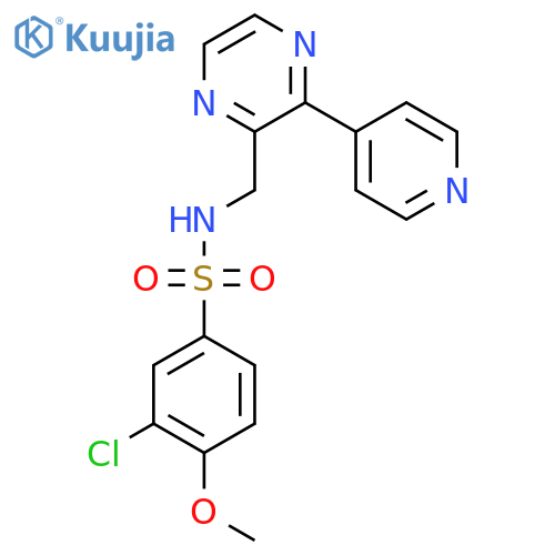 3-chloro-4-methoxy-N-{[3-(pyridin-4-yl)pyrazin-2-yl]methyl}benzene-1-sulfonamide structure