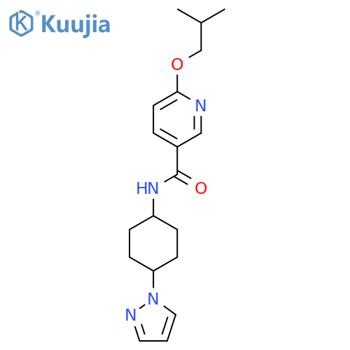 6-(2-methylpropoxy)-N-[4-(1H-pyrazol-1-yl)cyclohexyl]pyridine-3-carboxamide structure