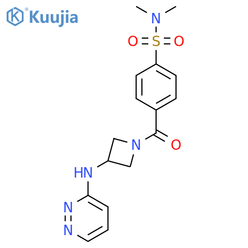 N,N-dimethyl-4-{3-(pyridazin-3-yl)aminoazetidine-1-carbonyl}benzene-1-sulfonamide structure