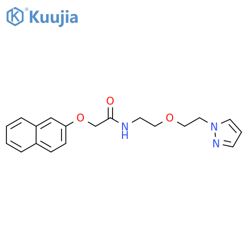 2-(naphthalen-2-yloxy)-N-{2-[2-(1H-pyrazol-1-yl)ethoxy]ethyl}acetamide structure