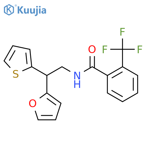 N-[2-(furan-2-yl)-2-(thiophen-2-yl)ethyl]-2-(trifluoromethyl)benzamide structure