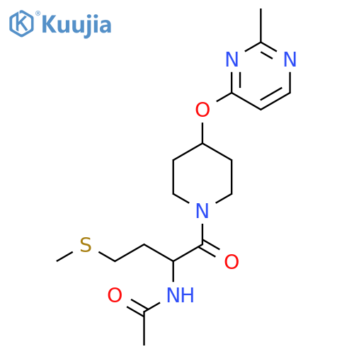 N-(1-{4-(2-methylpyrimidin-4-yl)oxypiperidin-1-yl}-4-(methylsulfanyl)-1-oxobutan-2-yl)acetamide structure