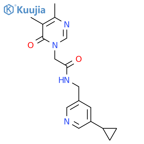N-[(5-cyclopropylpyridin-3-yl)methyl]-2-(4,5-dimethyl-6-oxo-1,6-dihydropyrimidin-1-yl)acetamide structure