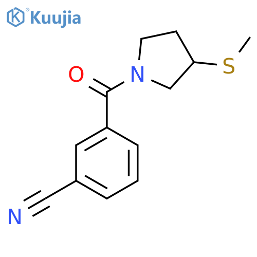 3-3-(methylsulfanyl)pyrrolidine-1-carbonylbenzonitrile structure