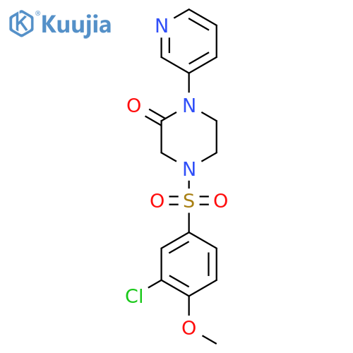 4-(3-Chloro-4-methoxybenzenesulfonyl)-1-(pyridin-3-yl)piperazin-2-one structure