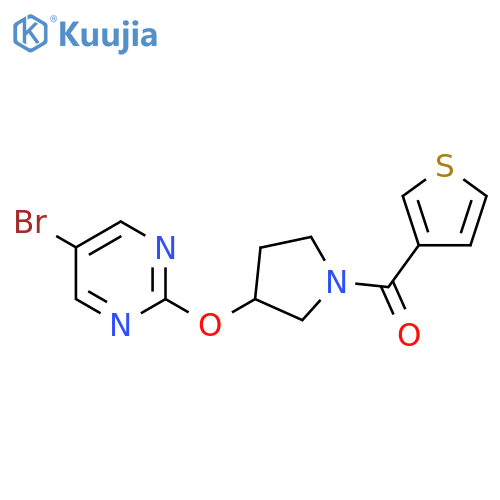5-Bromo-2-{[1-(thiophene-3-carbonyl)pyrrolidin-3-yl]oxy}pyrimidine structure