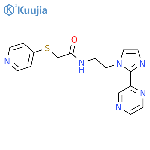 N-{2-2-(pyrazin-2-yl)-1H-imidazol-1-ylethyl}-2-(pyridin-4-ylsulfanyl)acetamide structure