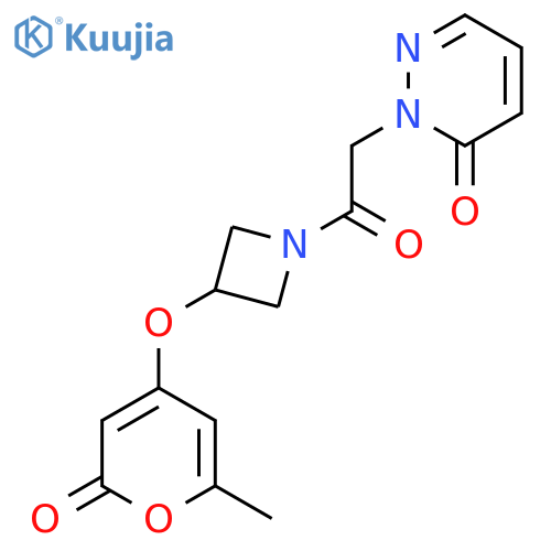 2-(2-(3-((6-methyl-2-oxo-2H-pyran-4-yl)oxy)azetidin-1-yl)-2-oxoethyl)pyridazin-3(2H)-one structure