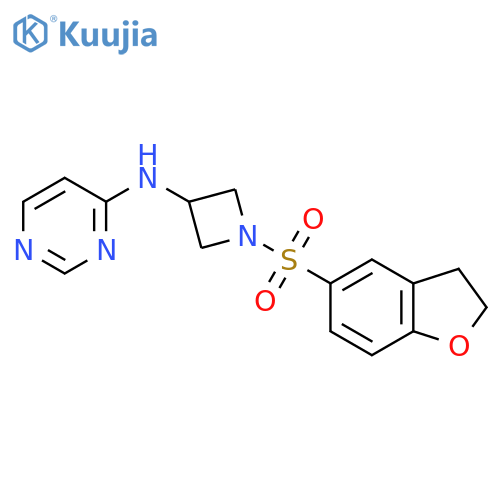 N-1-(2,3-dihydro-1-benzofuran-5-sulfonyl)azetidin-3-ylpyrimidin-4-amine structure