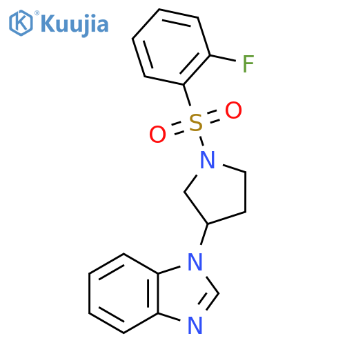 1-[1-(2-fluorobenzenesulfonyl)pyrrolidin-3-yl]-1H-1,3-benzodiazole structure