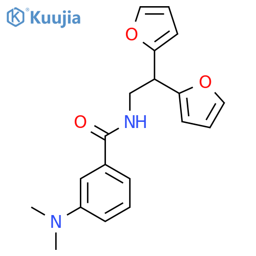 N-[2,2-bis(furan-2-yl)ethyl]-3-(dimethylamino)benzamide structure